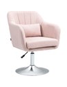Arm Chairs Accent Chair for Living Room HOMCOM Contemporary Vanity Armchair with Adjustable Height Thick Cushion, Pink 833-757V7