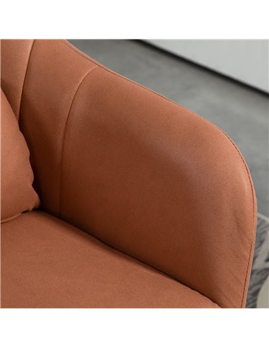 HOMCOM Swivel Accent Chair for Living Room Contemporary Vanity Armchair with Adjustable Height Thick Cushion Lumbar Support Armr