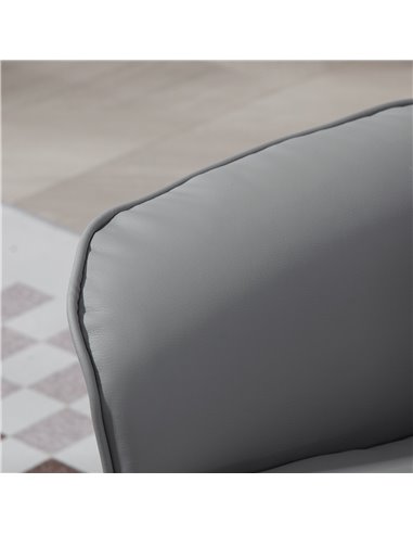 Swivel Recliner Chair with Footstool, HOMCOM PU Leather Armchair and Ottoman with High Back and Round Base for Living Room, Ligh