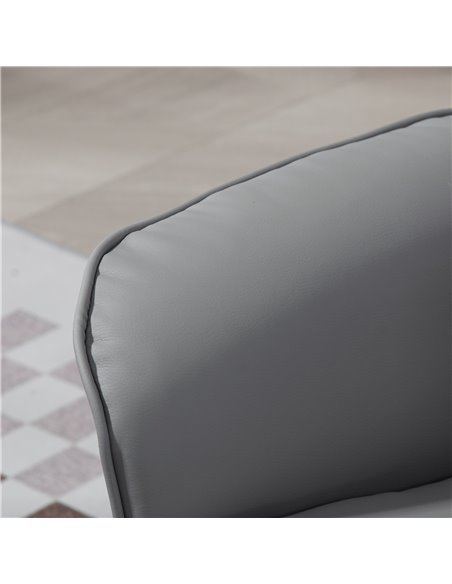 Swivel Recliner Chair with Footstool, HOMCOM PU Leather Armchair and Ottoman with High Back and Round Base for Living Room, Ligh - pic 91233 | FastDaddyshop
