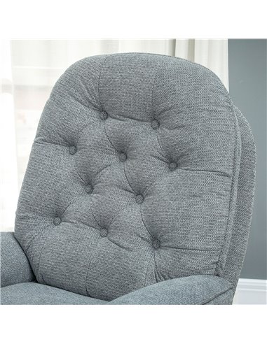 HOMCOM Armchair with 360 Degree Swivel and Wide Padded Seat, Upholstered Accent Chair with Water-Repellent Chenille Fabric Occas