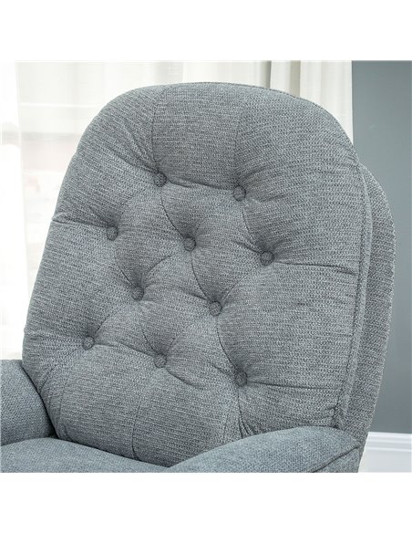 HOMCOM Armchair with 360 Degree Swivel and Wide Padded Seat, Upholstered Accent Chair with Water-Repellent Chenille Fabric Occas - pic 91251 | FastDaddyshop