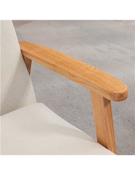 HOMCOM Fabric Accent Chair for Living Room, Arm Chair with Rubber Wood Frame and Padded Cushion, Cream White 835-288V71CW - pic 91360 | FastDaddyshop