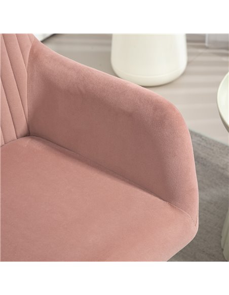 HOMCOM Modern Arm Chair Upholstered Accent Chair with Metal Base for Living Room Pink 839-128V72PK - pic 91368 | FastDaddyshop