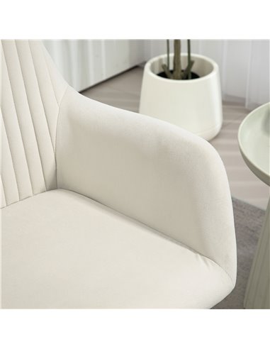 HOMCOM Modern Arm Chair Upholstered Accent Chair with Metal Base for Living Room Cream White 839-128V72CW