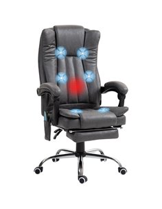 Vinsetto Six-Point Massage Chair, with Heat and Footrest - Dark Grey 921-246V71CG