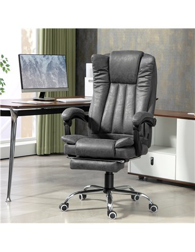 Vinsetto Six-Point Massage Chair, with Heat and Footrest - Dark Grey 921-246V71CG