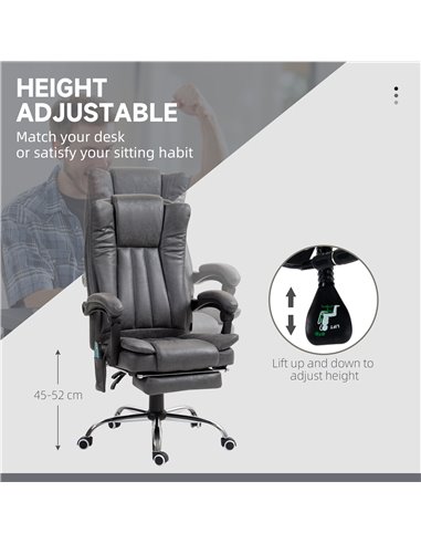 Vinsetto Six-Point Massage Chair, with Heat and Footrest - Dark Grey 921-246V71CG