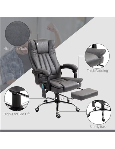 Vinsetto Six-Point Massage Chair, with Heat and Footrest - Dark Grey 921-246V71CG