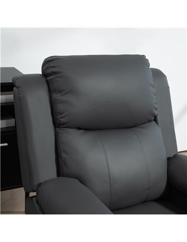 HOMCOM Electric Power Lift Recliner Chair Vibration Massage Reclining Chair with Remote Control and Side Pocket, Dark Grey 713-0