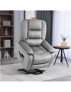 HOMCOM Electric Riser and Recliner Chair with Vibration Massage, Heat, Side Pocket, Grey 713-161V70GY 2