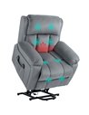 HOMCOM Power Lift Riser and Recliner Chair with Vibration Massage, Heat, Side Pocket, Grey 713-167V70GY