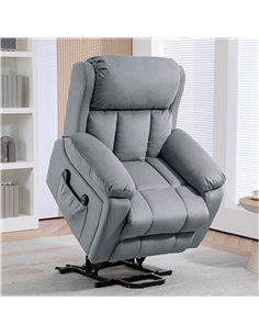 HOMCOM Power Lift Riser and Recliner Chair with Vibration Massage, Heat, Side Pocket, Grey 713-167V70GY 2