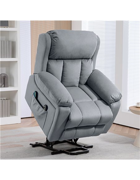 HOMCOM Power Lift Riser and Recliner Chair with Vibration Massage, Heat, Side Pocket, Grey 713-167V70GY - pic 91470 | FastDaddyshop