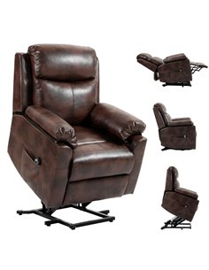 HOMCOM Riser and Recliner Chair for the Elderly, Lift Chair with Remote Control, Side Pockets, Pocket Spring, Dark Brown 713-094