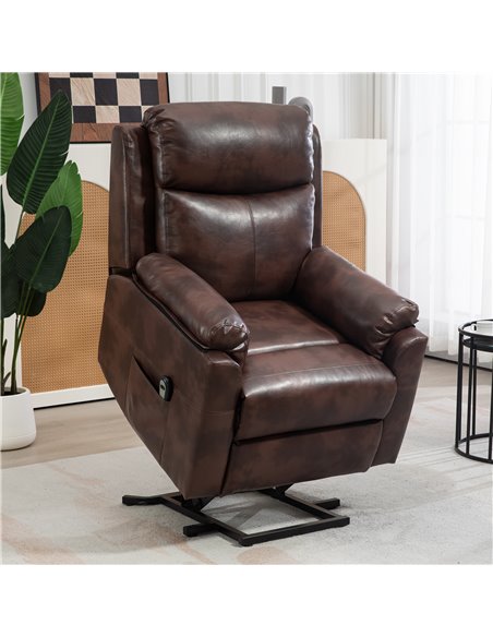 HOMCOM Riser and Recliner Chair for the Elderly, Lift Chair with Remote Control, Side Pockets, Pocket Spring, Dark Brown 713-094 - pic 91479 | FastDaddyshop