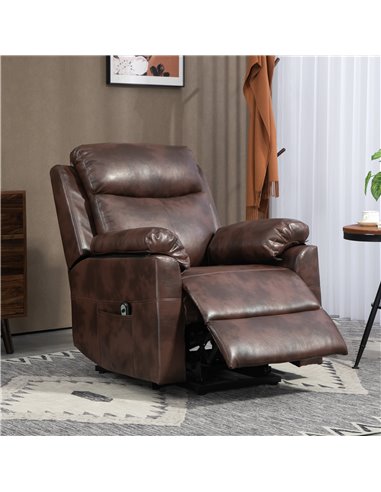 HOMCOM Riser and Recliner Chair for the Elderly, Lift Chair with Remote Control, Side Pockets, Pocket Spring, Dark Brown 713-094