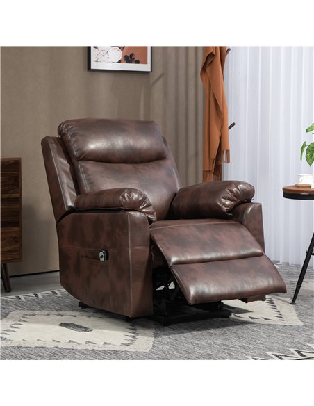 HOMCOM Riser and Recliner Chair for the Elderly, Lift Chair with Remote Control, Side Pockets, Pocket Spring, Dark Brown 713-094 - pic 91484 | FastDaddyshop