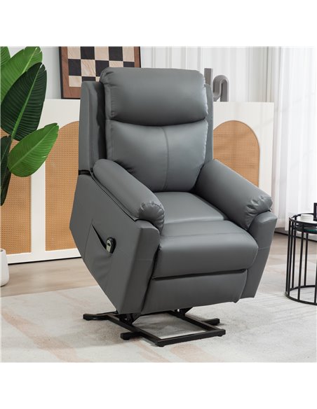 HOMCOM Riser Recliner Chairs Power Recliner Chair for the Elderly, Lift Chair with Remote Control, Side Pockets, Charcoal Grey 7 - pic 91488 | FastDaddyshop