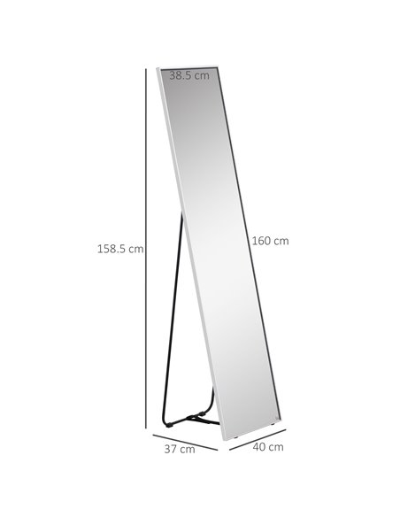HOMCOM Full Length Wall Mirror w/ Anti-Slip Pads for Bedroom, Hallway or Lounge, 160 x 40 cm, Black 831-577V00SR - pic 91507 | FastDaddyshop