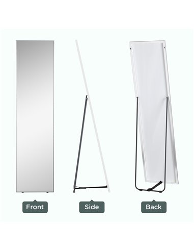 HOMCOM Full Length Wall Mirror w/ Anti-Slip Pads for Bedroom, Hallway or Lounge, 160 x 40 cm, Black 831-577V00SR