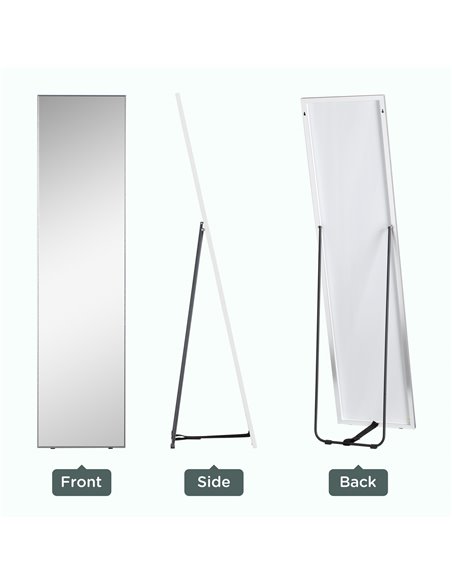 HOMCOM Full Length Wall Mirror w/ Anti-Slip Pads for Bedroom, Hallway or Lounge, 160 x 40 cm, Black 831-577V00SR - pic 91508 | FastDaddyshop