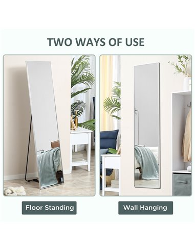 HOMCOM Full Length Wall Mirror w/ Anti-Slip Pads for Bedroom, Hallway or Lounge, 160 x 40 cm, Black 831-577V00SR