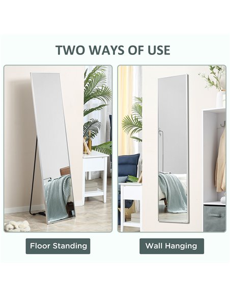 HOMCOM Full Length Wall Mirror w/ Anti-Slip Pads for Bedroom, Hallway or Lounge, 160 x 40 cm, Black 831-577V00SR - pic 91509 | FastDaddyshop