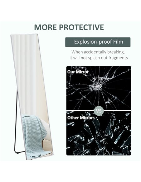 HOMCOM Full Length Wall Mirror w/ Anti-Slip Pads for Bedroom, Hallway or Lounge, 160 x 40 cm, Black 831-577V00SR - pic 91511 | FastDaddyshop