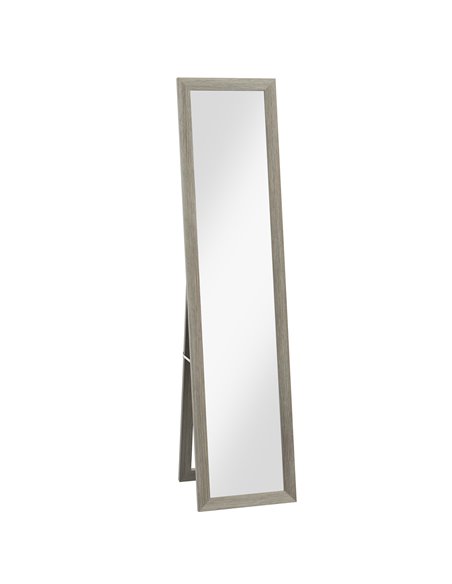 HOMCOM Free Standing Mirror w/ Anti-Slip Pads & Wood-Effect Frame for Bedroom, Hallway or Lounge, 155 x 40 cm, Grey 831-695V00GY - pic 91523 | FastDaddyshop