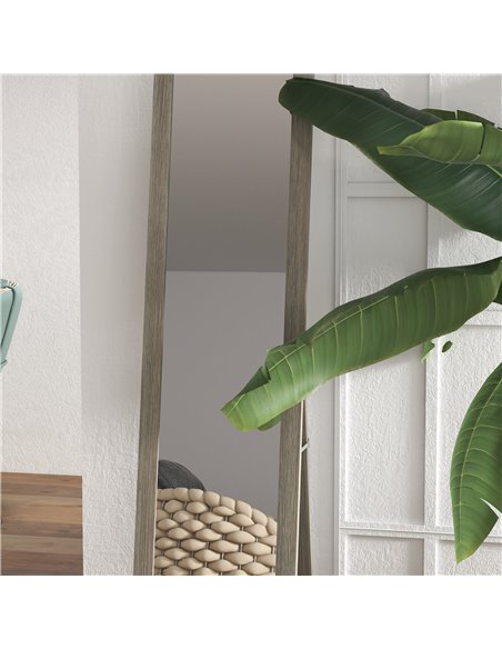 HOMCOM Free Standing Mirror w/ Anti-Slip Pads & Wood-Effect Frame for Bedroom, Hallway or Lounge, 155 x 40 cm, Grey 831-695V00GY - pic 91531 | FastDaddyshop