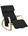 HOMCOM Rocking Lounge Chair Recliner Relaxation Lounging Relaxing Seat with Adjustable Footrest, Side Pocket and Pillow, Black 8