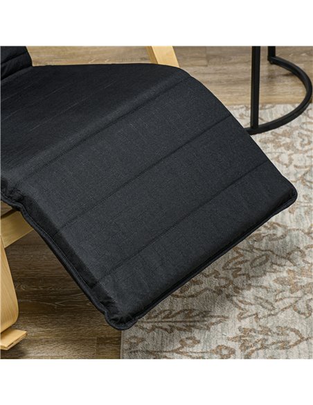 HOMCOM Rocking Lounge Chair Recliner Relaxation Lounging Relaxing Seat with Adjustable Footrest, Side Pocket and Pillow, Black 8 - pic 91539 | FastDaddyshop