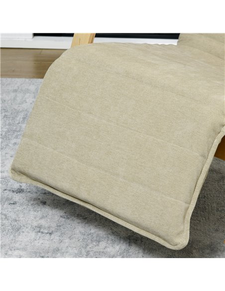 HOMCOM Rocking Lounge Chair Recliner Relaxation Lounging Relaxing Seat with Adjustable Footrest, Side Pocket and Pillow, Cream W - pic 91548 | FastDaddyshop