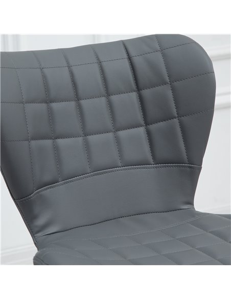 HOMCOM Bar Stools Set of 2 Adjustable Height Swivel Bar Chairs in PU Leather with Backrest & Footrest, Grey 835-544V70 - pic 91629 | FastDaddyshop