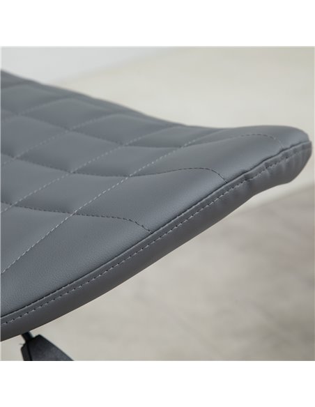 HOMCOM Bar Stools Set of 2 Adjustable Height Swivel Bar Chairs in PU Leather with Backrest & Footrest, Grey 835-544V70 - pic 91630 | FastDaddyshop
