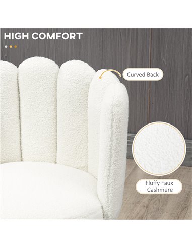 HOMCOM Bar Stools Set of 2, Faux Cashmere Upholstered Breakfast Bar Chairs, Modern Counter Bar Stool w/ Backs, Footrest & Steel 