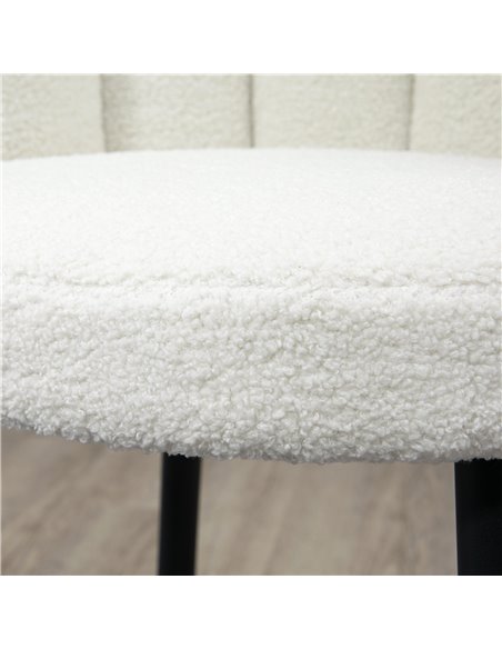 HOMCOM Bar Stools Set of 2, Faux Cashmere Upholstered Breakfast Bar Chairs, Modern Counter Bar Stool w/ Backs, Footrest & Steel  - pic 91655 | FastDaddyshop