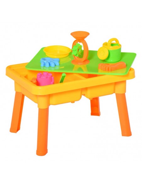 Homcom Sand and Water Table Beach Toy Set 2 in 1 with Lid and Accessories - pic 9172 | FastDaddyshop