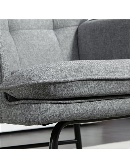 HOMCOM Linen-Look Rocking Chair and Ottoman Set - Grey 839-867V70GY - pic 91727 | FastDaddyshop