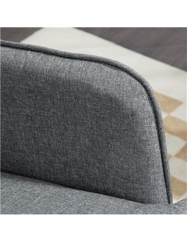 HOMCOM Linen-Look Rocking Chair and Ottoman Set - Grey 839-867V70GY