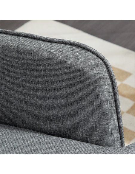 HOMCOM Linen-Look Rocking Chair and Ottoman Set - Grey 839-867V70GY - pic 91728 | FastDaddyshop