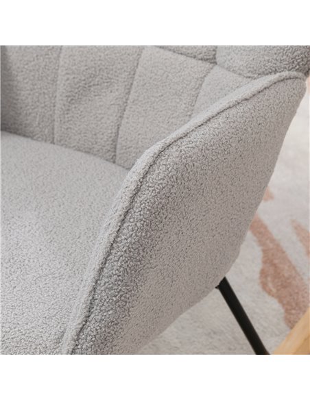 HOMCOM Berber Fleece Nursery Glider Rocker for Nursing, Wingback Rocking Chair for Living Room, Light Grey 839-613V70LG - pic 91737 | FastDaddyshop