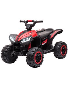 HOMCOM 12V Ride-On Quad Bike w/ Music, Horn, for Ages 3-5 Years - Red 370-235V70RD