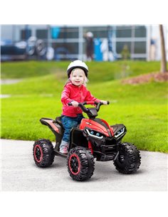 HOMCOM 12V Ride-On Quad Bike w/ Music, Horn, for Ages 3-5 Years - Red 370-235V70RD 2