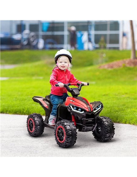 HOMCOM 12V Ride-On Quad Bike w/ Music, Horn, for Ages 3-5 Years - Red 370-235V70RD - pic 91758 | FastDaddyshop