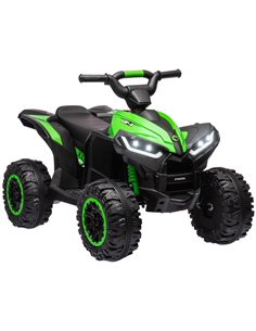 HOMCOM 12V Ride-On Quad Bike w/ Music, Horn, for Ages 3-5 Years - Green 370-235V70GN