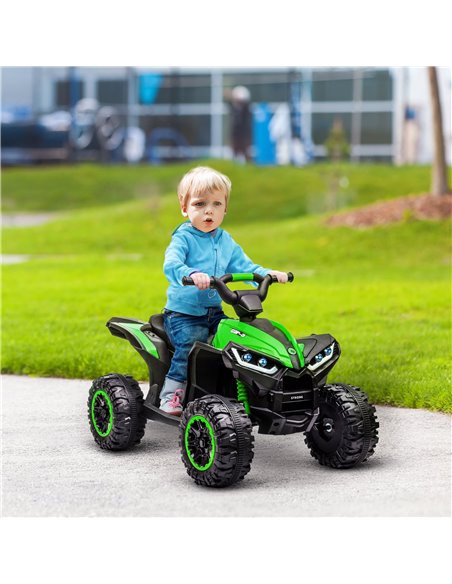 HOMCOM 12V Ride-On Quad Bike w/ Music, Horn, for Ages 3-5 Years - Green 370-235V70GN - pic 91767 | FastDaddyshop