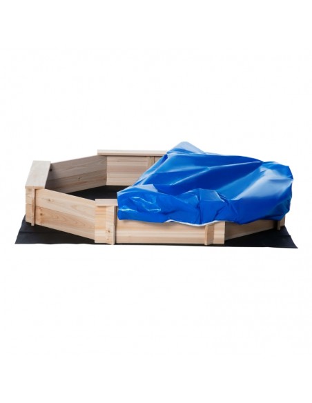Outsunny Kids Wooden Octagon Sandbox with polyester Cover - pic 9177 | FastDaddyshop