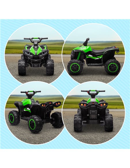 HOMCOM 12V Ride-On Quad Bike w/ Music, Horn, for Ages 3-5 Years - Green 370-235V70GN - pic 91773 | FastDaddyshop